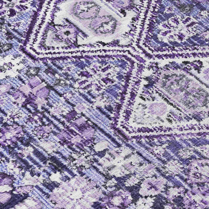 Saelain Purple Washable Indoor-Outdoor Rug