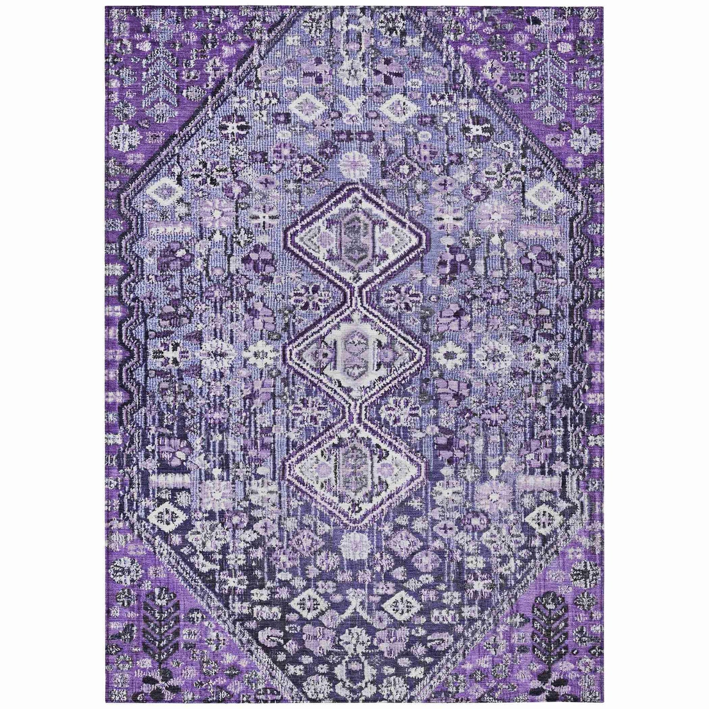 Saelain Purple Washable Indoor-Outdoor Rug