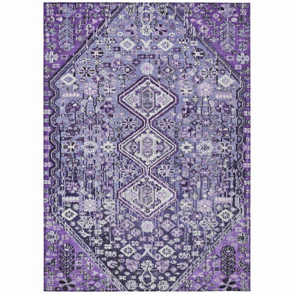 Saelain Purple Washable Indoor-Outdoor Rug