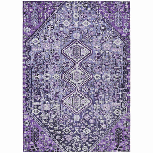 Saelain Purple Washable Indoor-Outdoor Rug