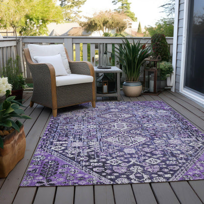 Saelain Purple Washable Indoor-Outdoor Rug