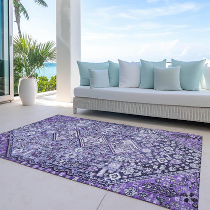 Saelain Purple Washable Indoor-Outdoor Rug