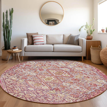 Saelain Red Washable Indoor-Outdoor Rug