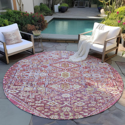 Saelain Red Washable Indoor-Outdoor Rug