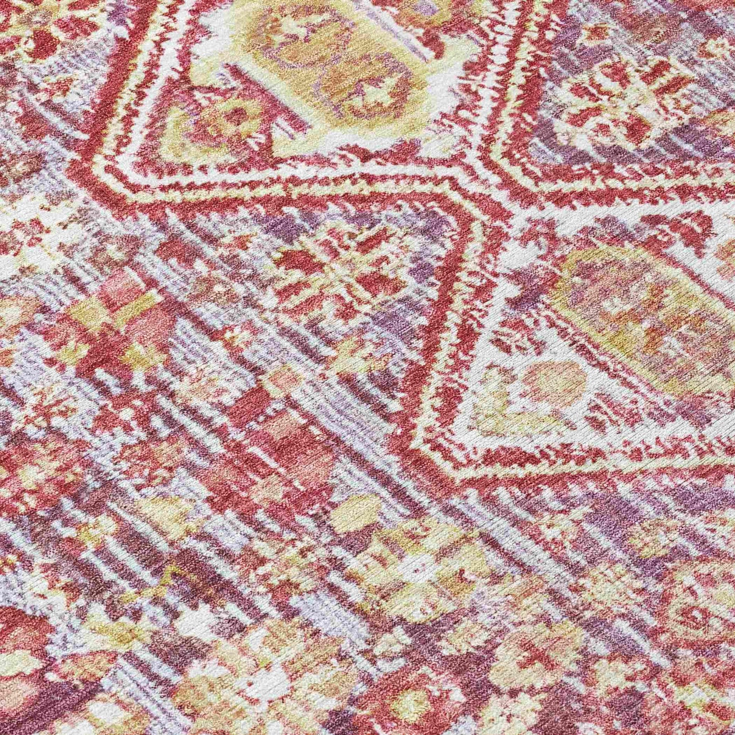 Saelain Red Washable Indoor-Outdoor Rug