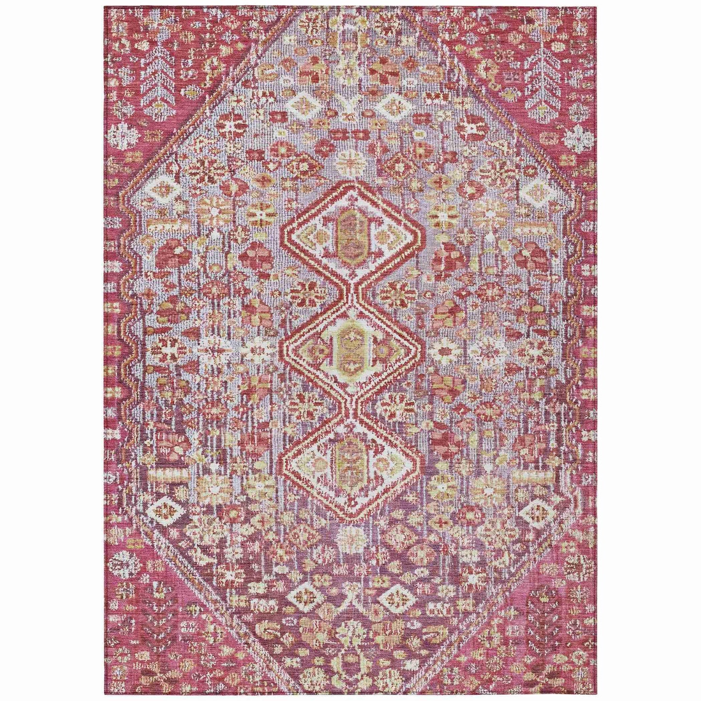 Saelain Red Washable Indoor-Outdoor Rug