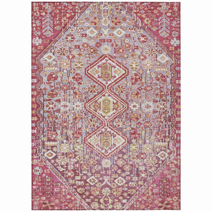 Saelain Red Washable Indoor-Outdoor Rug