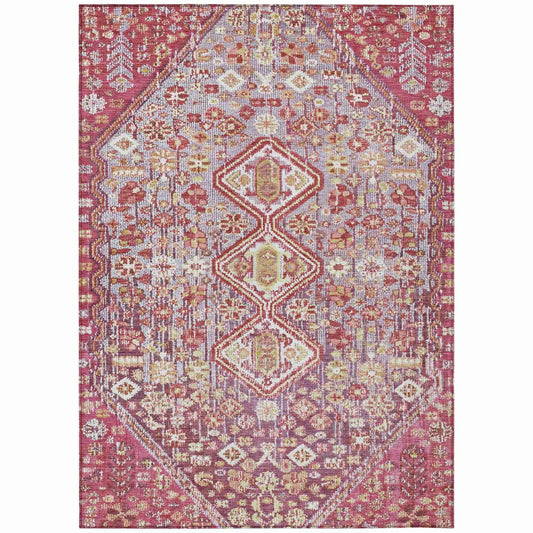 Saelain Red Washable Indoor-Outdoor Rug