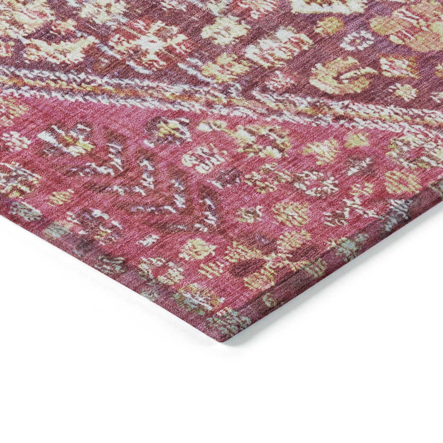 Saelain Red Washable Indoor-Outdoor Rug