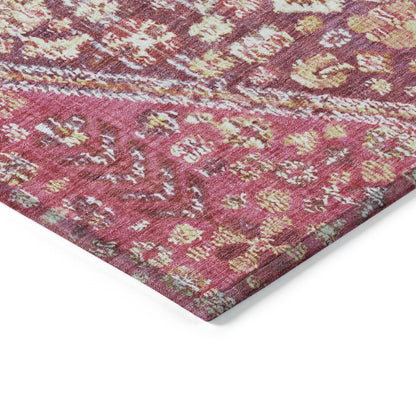 Saelain Red Washable Indoor-Outdoor Rug