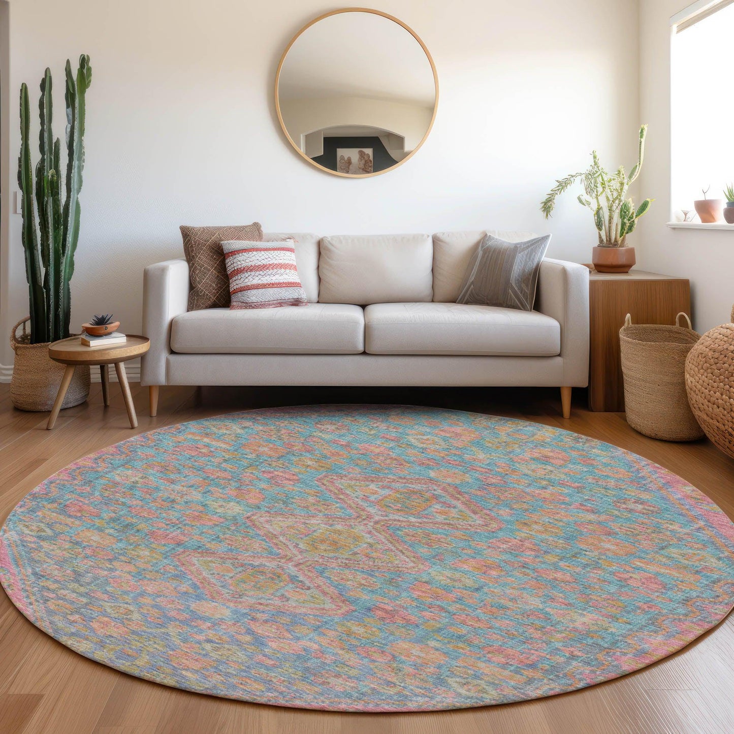 Saelain Sky Washable Indoor-Outdoor Rug