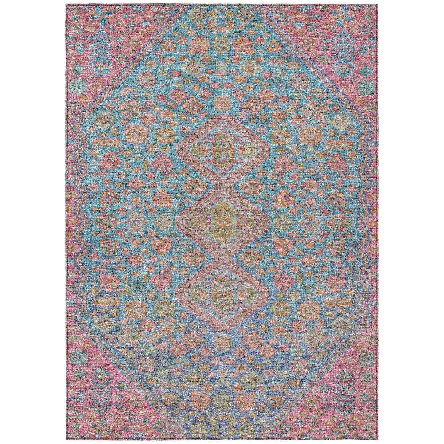 Saelain Sky Washable Indoor-Outdoor Rug