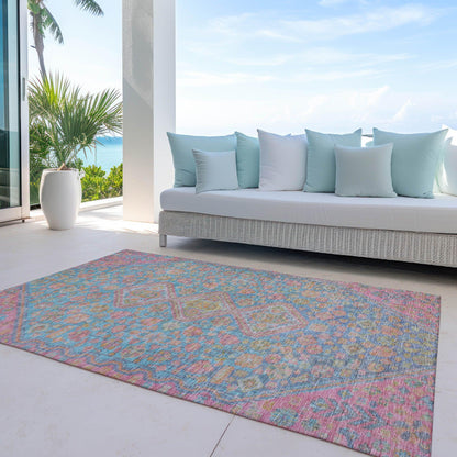 Saelain Sky Washable Indoor-Outdoor Rug