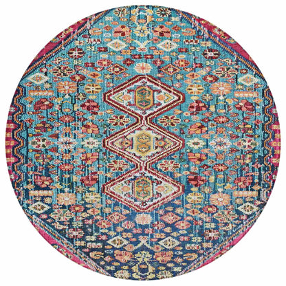 Saelain Teal Washable Indoor-Outdoor Rug