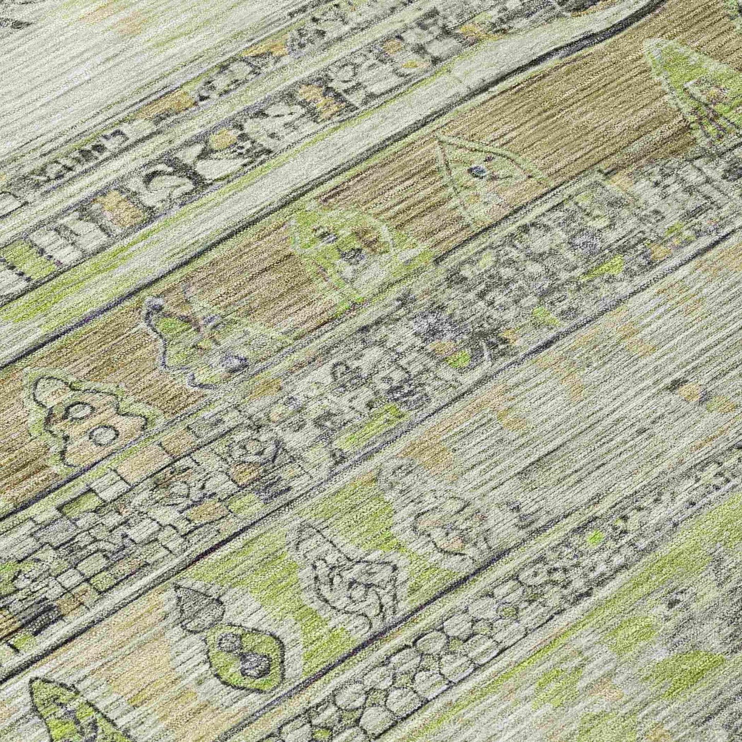 Saelanor Beige Washable Indoor-Outdoor Rug