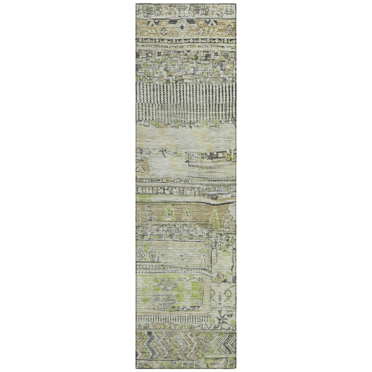 Saelanor Beige Washable Indoor-Outdoor Rug