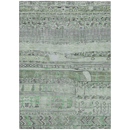 Saelanor Green Washable Indoor-Outdoor Rug