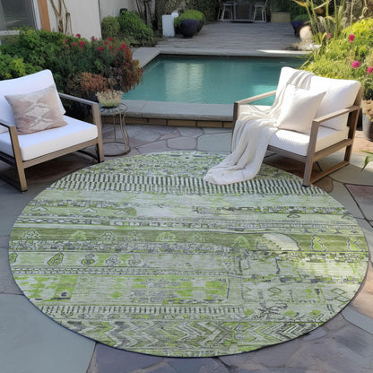 Saelanor Olive Washable Indoor-Outdoor Rug