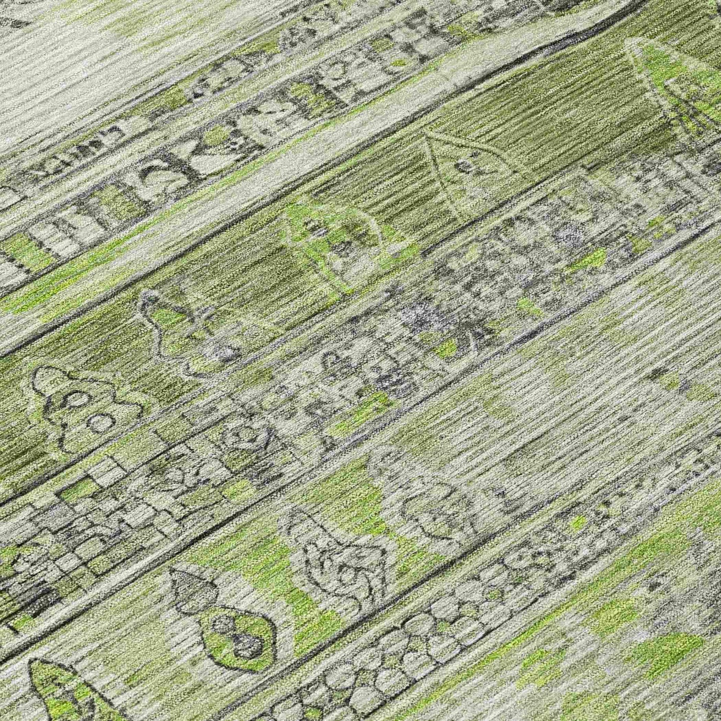 Saelanor Olive Washable Indoor-Outdoor Rug