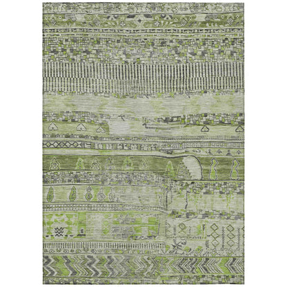 Saelanor Olive Washable Indoor-Outdoor Rug