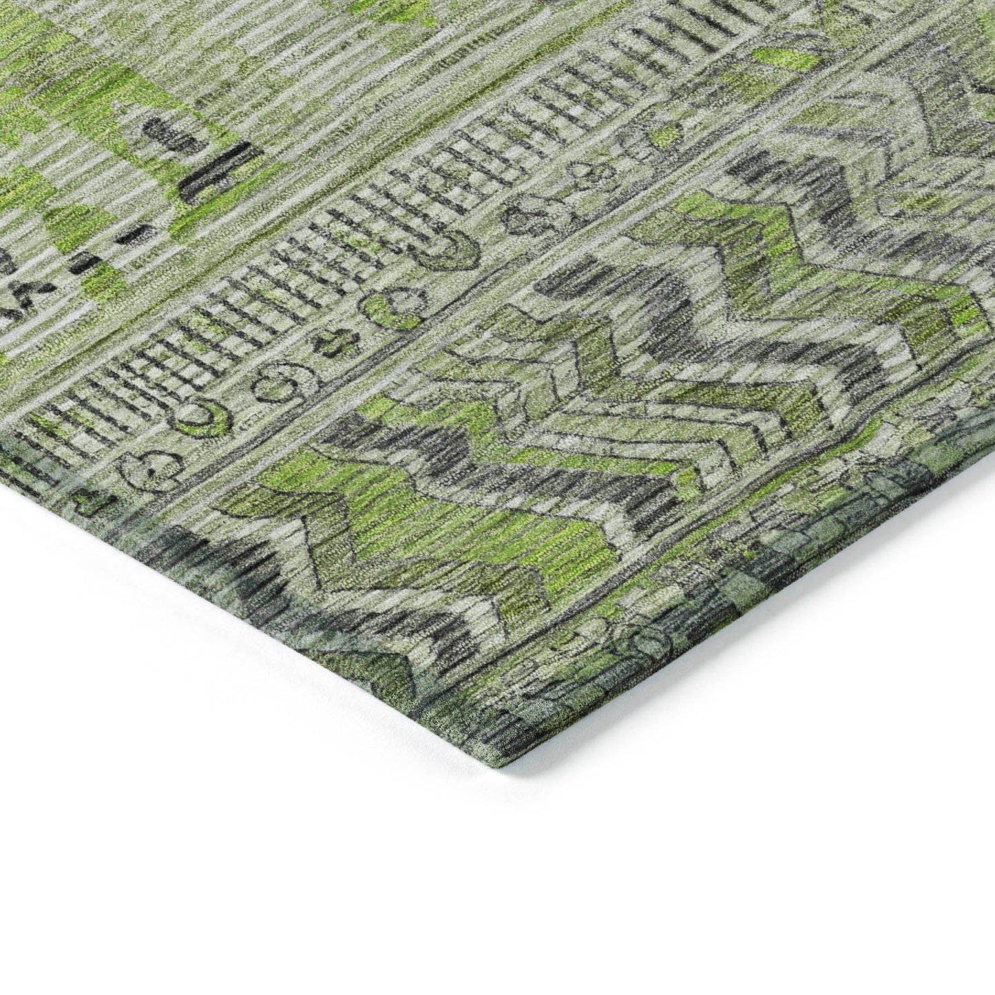 Saelanor Olive Washable Indoor-Outdoor Rug