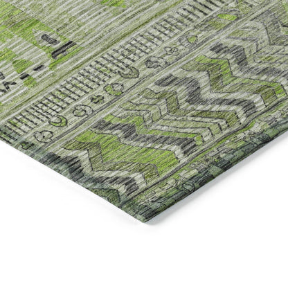 Saelanor Olive Washable Indoor-Outdoor Rug