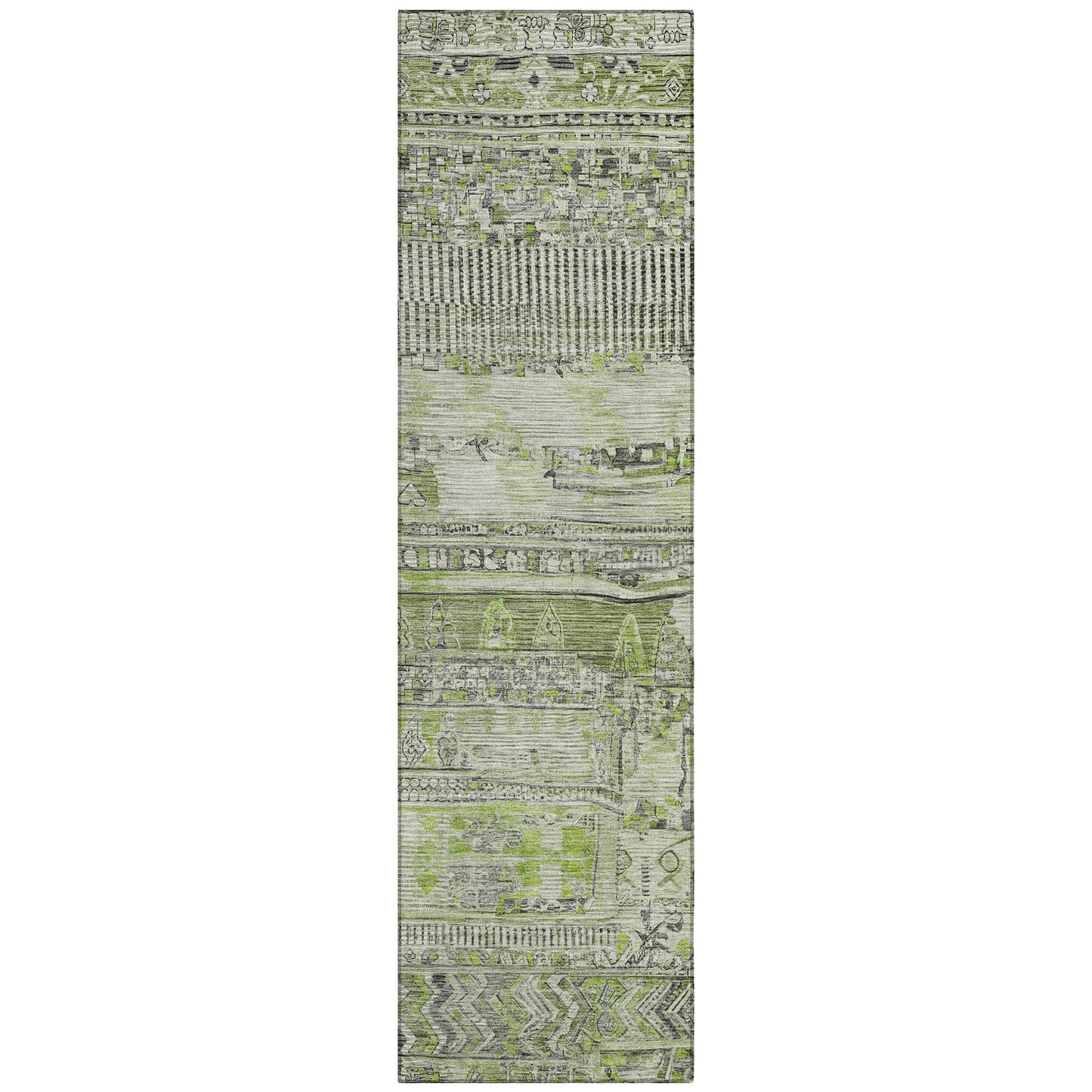 Saelanor Olive Washable Indoor-Outdoor Rug