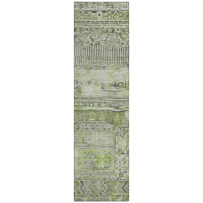 Saelanor Olive Washable Indoor-Outdoor Rug