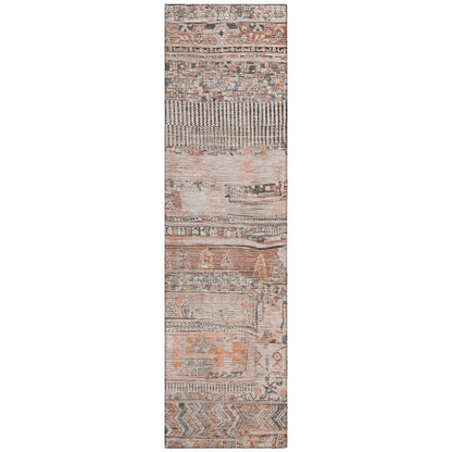 Saelanor Orange Washable Indoor-Outdoor Rug