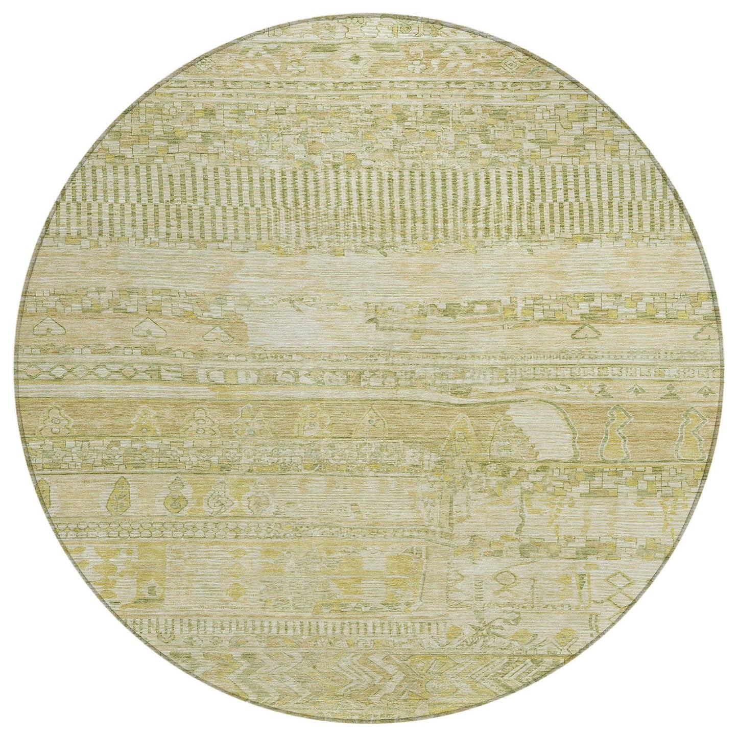 Saelanor Tan Washable Indoor-Outdoor Rug