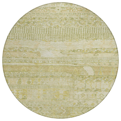 Saelanor Tan Washable Indoor-Outdoor Rug