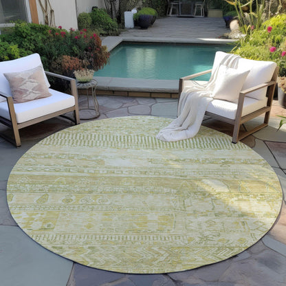 Saelanor Tan Washable Indoor-Outdoor Rug