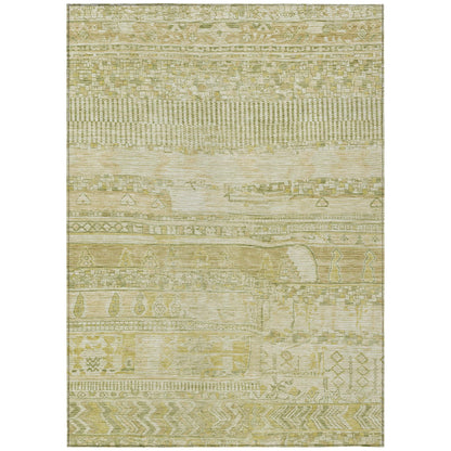 Saelanor Tan Washable Indoor-Outdoor Rug