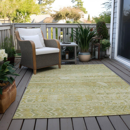 Saelanor Tan Washable Indoor-Outdoor Rug