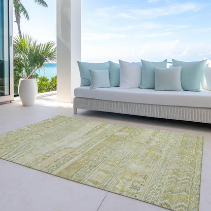 Saelanor Tan Washable Indoor-Outdoor Rug