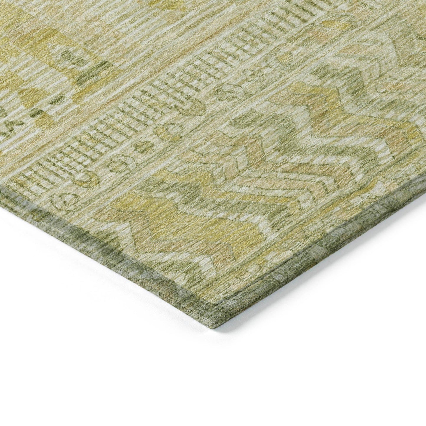 Saelanor Tan Washable Indoor-Outdoor Rug