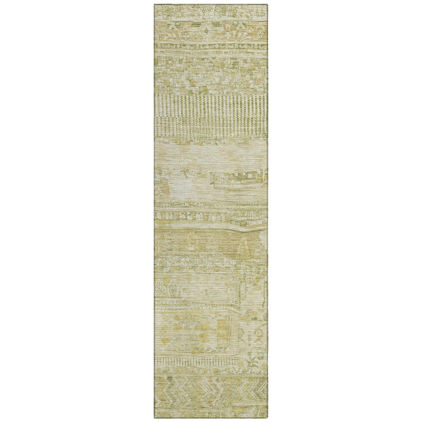 Saelanor Tan Washable Indoor-Outdoor Rug