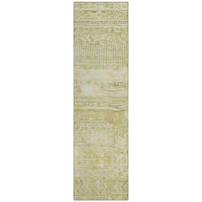 Saelanor Tan Washable Indoor-Outdoor Rug