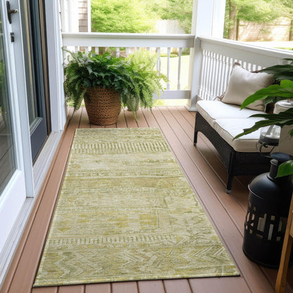 Saelanor Tan Washable Indoor-Outdoor Rug