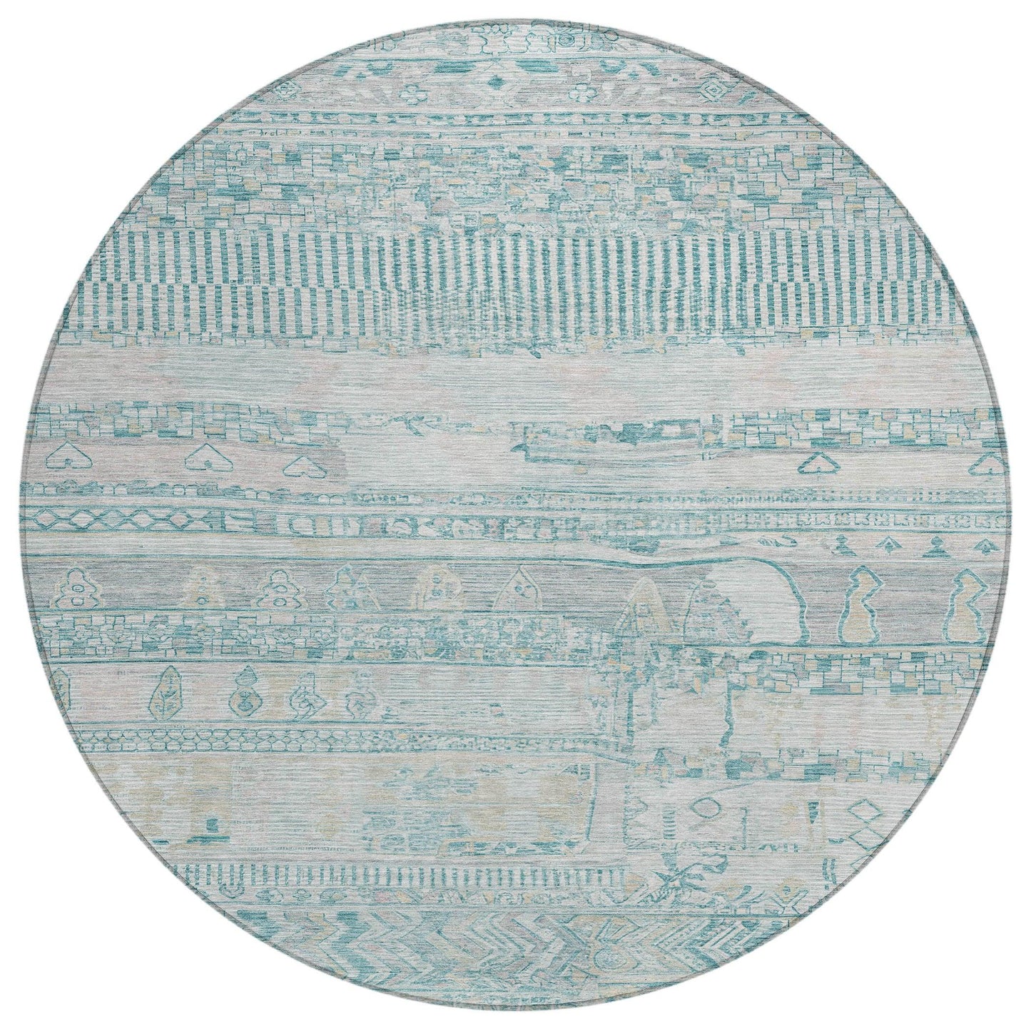 Saelanor Teal Washable Indoor-Outdoor Rug