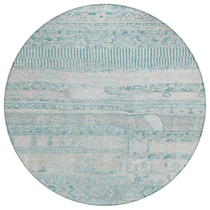 Saelanor Teal Washable Indoor-Outdoor Rug
