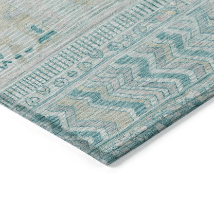 Saelanor Teal Washable Indoor-Outdoor Rug