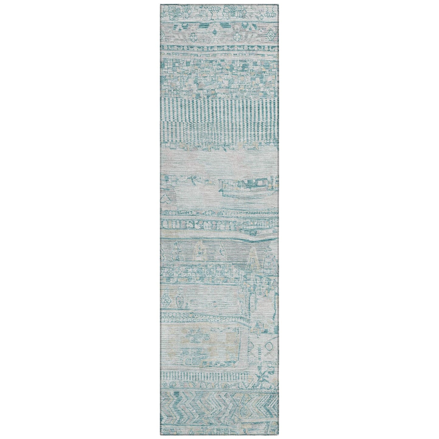 Saelanor Teal Washable Indoor-Outdoor Rug
