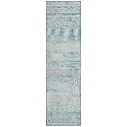 Saelanor Teal Washable Indoor-Outdoor Rug