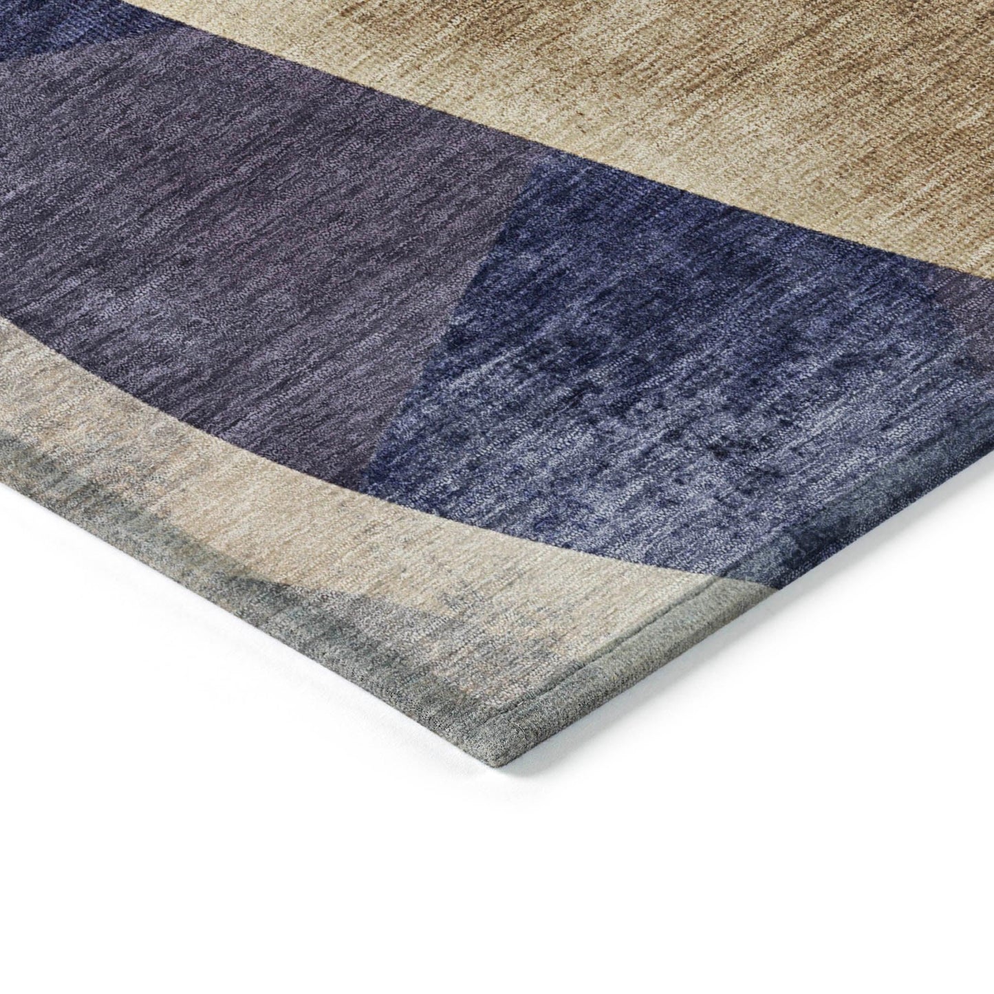 Saelara Blue Washable Indoor-Outdoor Rug