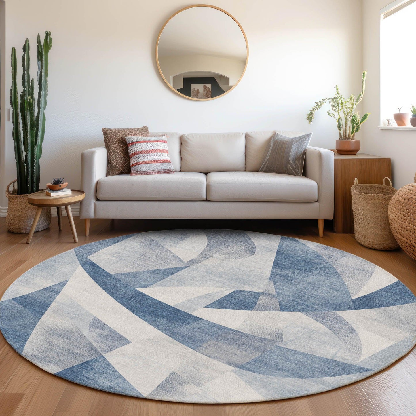 Saelara Denim Washable Indoor-Outdoor Rug