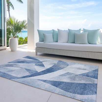 Saelara Denim Washable Indoor-Outdoor Rug