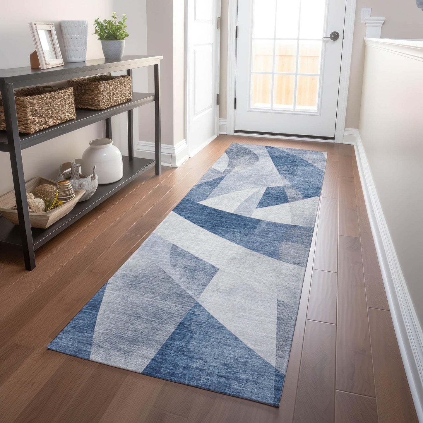 Saelara Denim Washable Indoor-Outdoor Rug