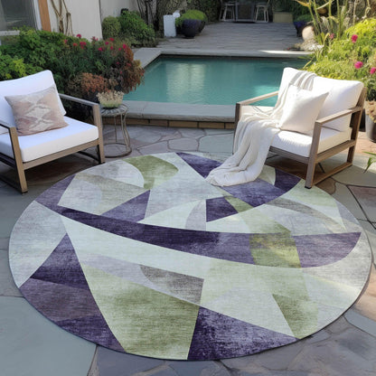 Saelara Purple Washable Indoor-Outdoor Rug