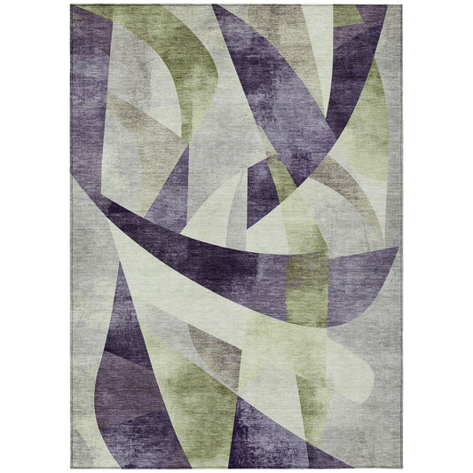 Saelara Purple Washable Indoor-Outdoor Rug